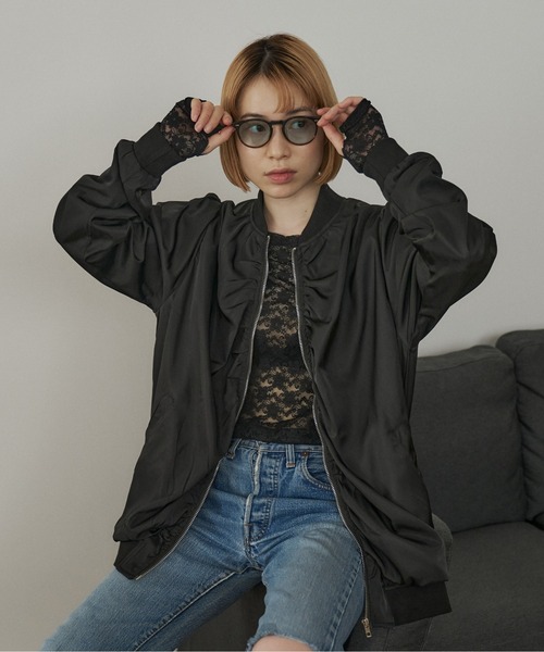 INSIIS（インシス）の「ギャザーMA1ブルゾン（MA-1・レディース・ブラウン/ブラック・フリー）」の22枚目の写真