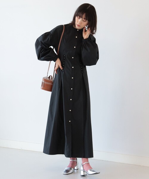 Ray BEAMS（レイビームス）の「Ray BEAMS / ウエスト スプリングホック ワンピース（ワンピース・レディース・ベージュ/ブラック・0/1）」の9枚目の写真