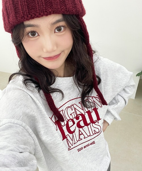 完売品】Aimeine エメインロゴニットスウェットオフ