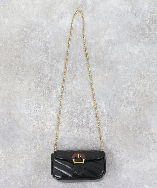 fredy emue（フレディエミュ）の「バックルキルトチェーンバッグ（ショルダーバッグ・レディース・ブラウン/ブラック・FREE）」の14枚目の写真