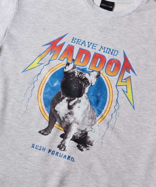 MODISH GAZE（モディシュガゼ）の「MODISH GAZE 裏毛 クルーネック 長袖 BIG スウェット MAD DOG（スウェット・メンズ・ブラック/オフホワイト/チャコール/杢グレー・M/L）」の18枚目の写真