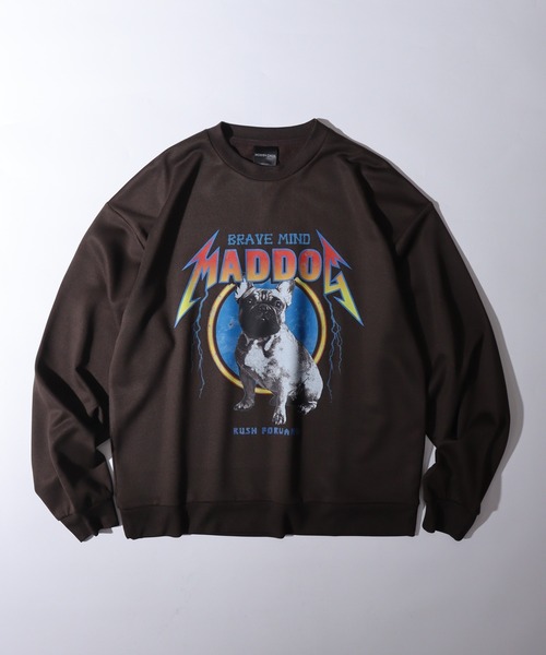MODISH GAZE（モディシュガゼ）の「MODISH GAZE 裏毛 クルーネック 長袖 BIG スウェット MAD DOG（スウェット・メンズ・ブラック/オフホワイト/チャコール/杢グレー・M/L）」の15枚目の写真