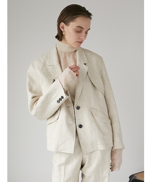 LA PEAU DE GEM(ラポドゥジェム)の「【LA PEAU DE GEM】ワッシャーシアータートル(シャツ/ブラウス・レディース・ベージュ/ブラック・FREE)」の12枚目の写真