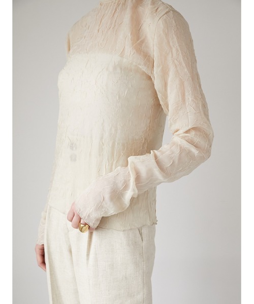 LA PEAU DE GEM(ラポドゥジェム)の「【LA PEAU DE GEM】ワッシャーシアータートル(シャツ/ブラウス・レディース・ベージュ/ブラック・FREE)」の17枚目の写真