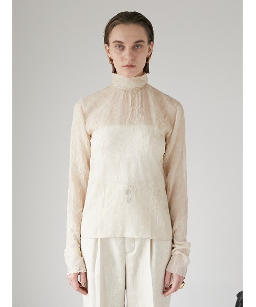 LA PEAU DE GEM(ラポドゥジェム)の「【LA PEAU DE GEM】ワッシャーシアータートル(シャツ/ブラウス・レディース・ベージュ/ブラック・FREE)」の13枚目の写真