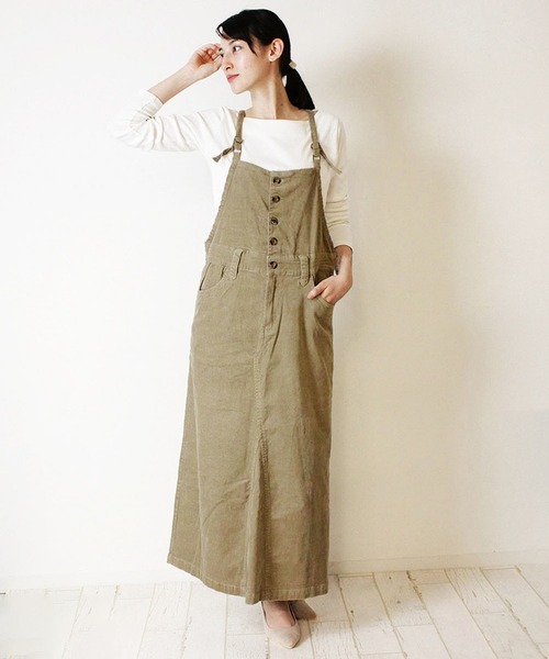 【今季・新品】23区　SLOW  ソフトコーデュロイサロペットスカート 44 セール】 【SLOW/一部店舗限定】ソフトコーデュロイ サロペット