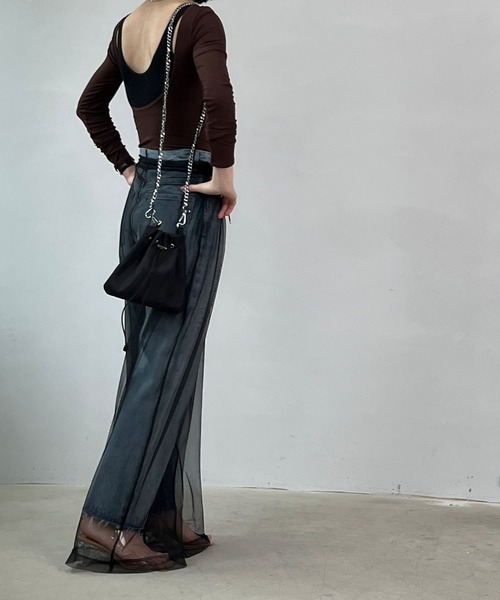 chuclla（チュクラ）の「シェル巾着 ドロストminiショルダーバッグ cha23s002（ショルダーバッグ・レディース・ブラック・FREE）」の8枚目の写真