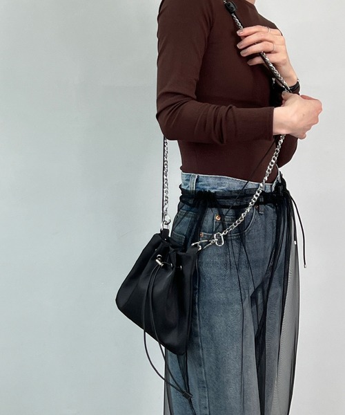 chuclla（チュクラ）の「シェル巾着 ドロストminiショルダーバッグ cha23s002（ショルダーバッグ・レディース・ブラック・FREE）」の19枚目の写真