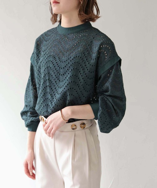 HER CLOSET(ハークローゼット)の「【shemoshelly】コットンレース長袖ブラウス(シャツ/ブラウス・レディース・ホワイト/ダークグリーン/ブラック・M)」の16枚目の写真