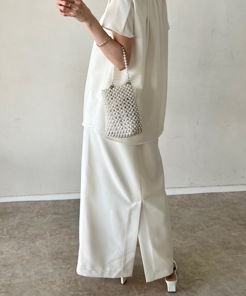 Emma Taylor(エマテイラー)の「ジョーゼットペンシルスカート(スカート・レディース・ブラック/ホワイト・FREE)」の3枚目の写真