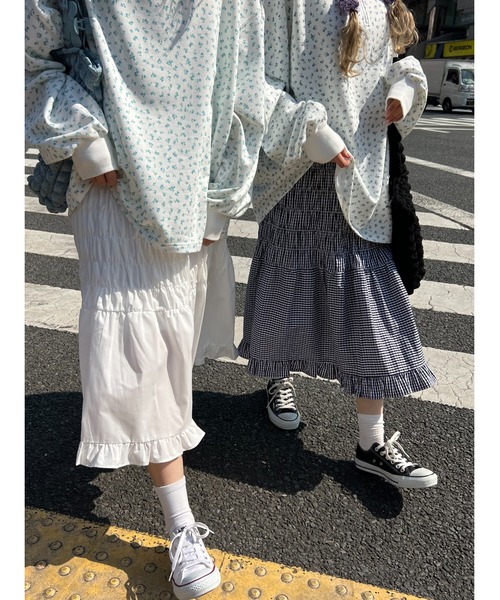 WC(ダブル シー)の「シャーリングマーメイドスカート(スカート・レディース・ブラック系その他/ホワイト・FREE)」の14枚目の写真