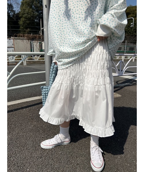 WC(ダブル シー)の「シャーリングマーメイドスカート(スカート・レディース・ブラック系その他/ホワイト・FREE)」の19枚目の写真