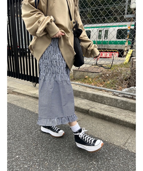 WC(ダブル シー)の「シャーリングマーメイドスカート(スカート・レディース・ブラック系その他/ホワイト・FREE)」の10枚目の写真