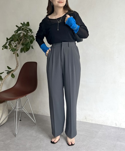 prose verse（プロズヴェール）の「シアーロンT（Tシャツ/カットソー・レディース・オフホワイト/ブラック/ピンク/グリーン/ホワイト/ベビーピンク/ブラック系その他/ネイビー・ﾌﾘ-）」の21枚目の写真