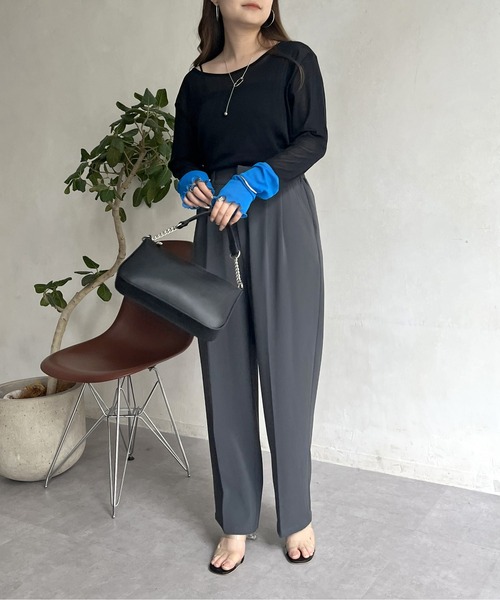 prose verse（プロズヴェール）の「シアーロンT（Tシャツ/カットソー・レディース・オフホワイト/ブラック/ピンク/グリーン/ホワイト/ベビーピンク/ブラック系その他/ネイビー・ﾌﾘ-）」の16枚目の写真