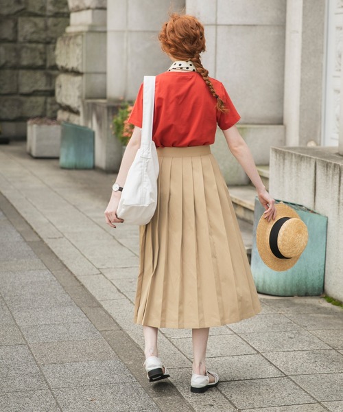 BONLECILL（ボンルシール）の「チノプリーツラップスカート（スカート