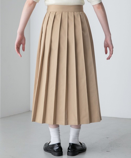 BONLECILL（ボンルシール）の「チノプリーツラップスカート（スカート・レディース・アイボリー/ブラック/ベージュ/ネイビー・FREE）」の18枚目の写真