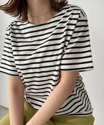 カラーボーダーハーフスリーブTシャツ