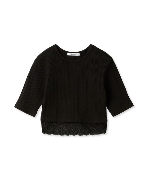 SNIDEL（スナイデル）の「ヘムレースクロップドTシャツ（Tシャツ