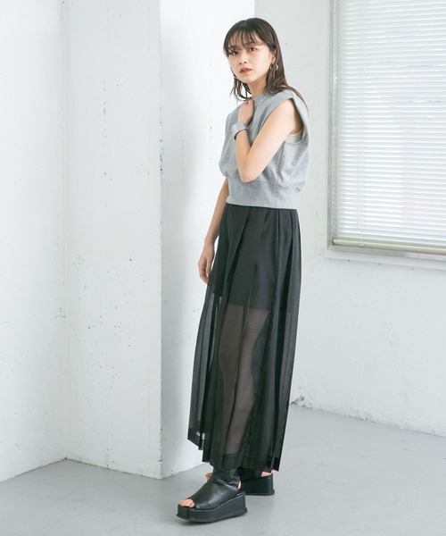 KBF(ケイビーエフ)の「シアープリーツWIDEパンツ(その他パンツ・レディース・ブラウン系その他/ブラック・ONE)」の16枚目の写真