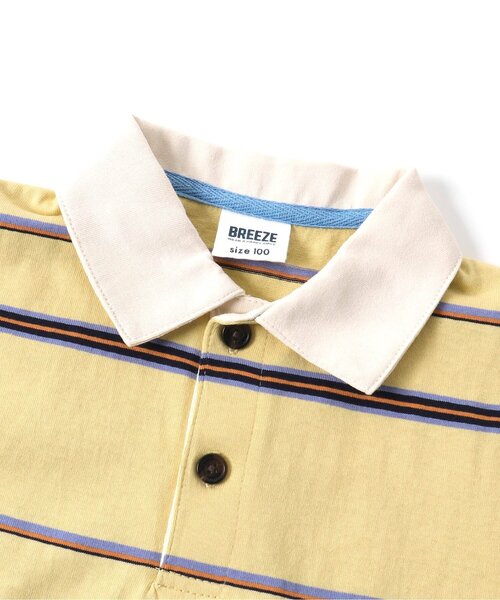 BREEZE（ブリーズ）の「マルチボーダーポロシャツワンピ（ワンピース・キッズ・サーモンピンク/ライトイエロー・80/90/100/110/120/130/140）」の8枚目の写真