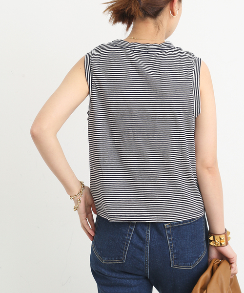 mother（マザー）の「【MOTHER/マザー】ボーダー ノースリーブ プルオーバー（Tシャツ/カットソー・レディース・ネイビー・FREE）」の6枚目の写真