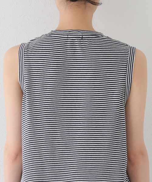 mother（マザー）の「【MOTHER/マザー】ボーダー ノースリーブ プルオーバー（Tシャツ/カットソー・レディース・ネイビー・FREE）」の14枚目の写真