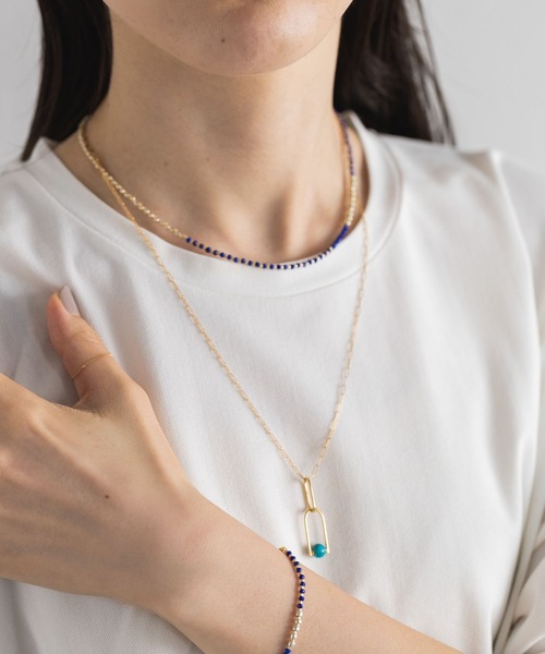 PAS TIERRA（パティエラ）の「PAS TIERRA(パティエラ)/【Sol】ビーズ２wayアンクレット（アンクレット・レディース・ネイビー/ターコイズブルー・FREE）」の5枚目の写真