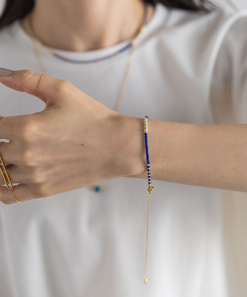 PAS TIERRA（パティエラ）の「PAS TIERRA(パティエラ)/【Sol】ビーズ２wayアンクレット（アンクレット・レディース・ネイビー/ターコイズブルー・FREE）」の6枚目の写真