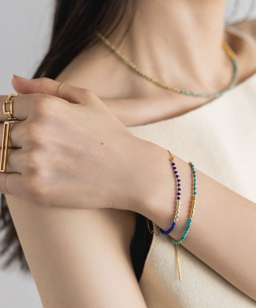 PAS TIERRA（パティエラ）の「PAS TIERRA(パティエラ)/【Sol】ビーズ２wayアンクレット（アンクレット・レディース・ネイビー/ターコイズブルー・FREE）」の9枚目の写真