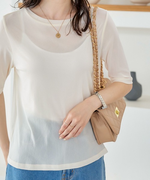 trois ベージュ 半袖Tシャツ フレアデザイン trois ベージュ 半袖Tシャツ フレアデザイン - メルカリ