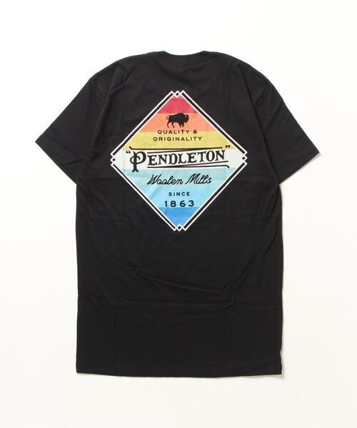 PENDLETON(ペンドルトン)の「ダイヤモンドストライプグラフィック Tシャツ(Tシャツ/カットソー・メンズ・ブラック・LARGE/MEDIUM/SMALL)」の2枚目の写真
