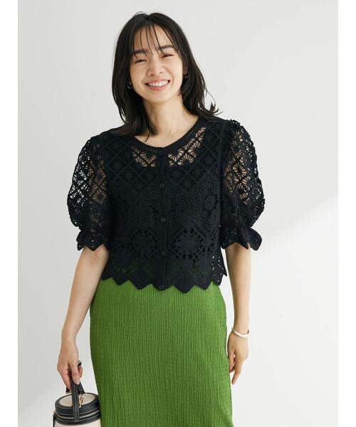 Sugar spoon(シュガースプーン)の「・SUGAR SPOON 2wayクロシェカーディガン(カーディガン/ボレロ・レディース・ブラック/アイボリー/ピンク・FREE)」の11枚目の写真