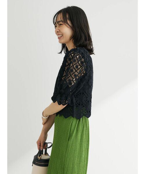 Sugar spoon(シュガースプーン)の「・SUGAR SPOON 2wayクロシェカーディガン(カーディガン/ボレロ・レディース・ブラック/アイボリー/ピンク・FREE)」の12枚目の写真