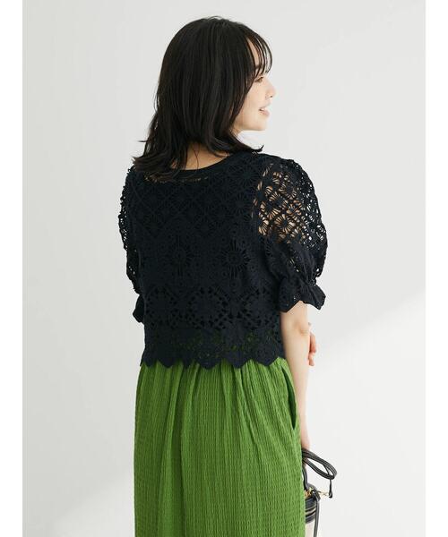 Sugar spoon(シュガースプーン)の「・SUGAR SPOON 2wayクロシェカーディガン(カーディガン/ボレロ・レディース・ブラック/アイボリー/ピンク・FREE)」の13枚目の写真