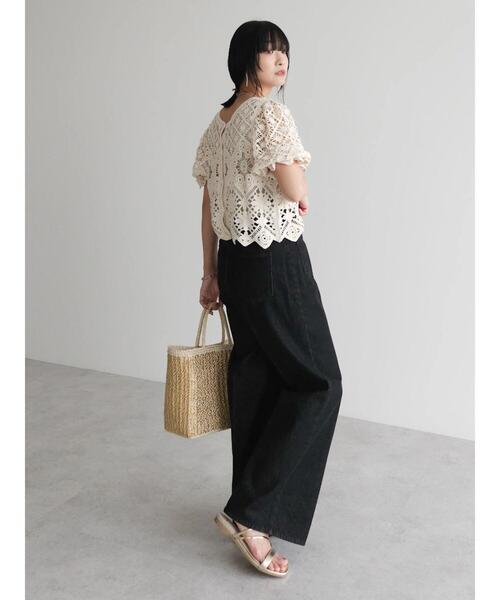 Sugar spoon(シュガースプーン)の「・SUGAR SPOON 2wayクロシェカーディガン(カーディガン/ボレロ・レディース・ブラック/アイボリー/ピンク・FREE)」の18枚目の写真