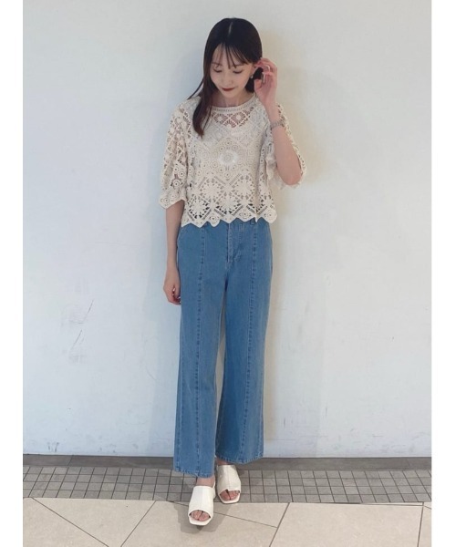 Sugar spoon(シュガースプーン)の「・SUGAR SPOON 2wayクロシェカーディガン(カーディガン/ボレロ・レディース・ブラック/アイボリー/ピンク・FREE)」の4枚目の写真