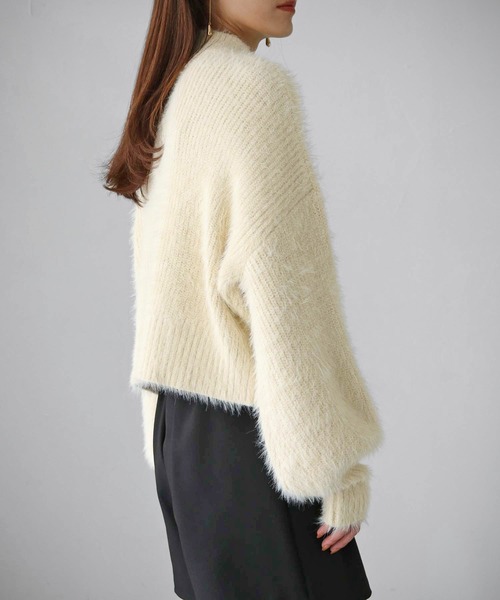 cheriella（シェリエラ）の「【cheriella】WEB限定フェザーニットプルオーバー（ニット/セーター・レディース・アイボリー/ブラック/レッド/グリーン・M）」の8枚目の写真