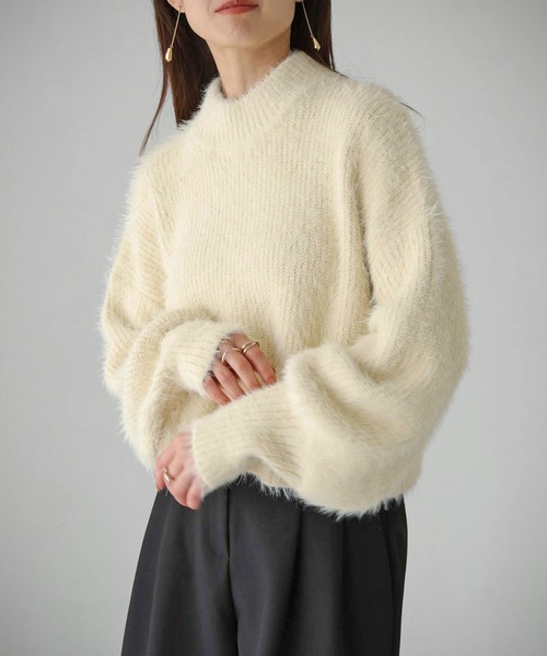 cheriella（シェリエラ）の「【cheriella】WEB限定フェザーニットプルオーバー（ニット/セーター・レディース・アイボリー/ブラック/レッド/グリーン・M）」の6枚目の写真