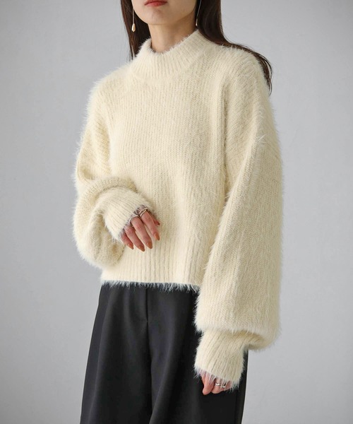 cheriella（シェリエラ）の「【cheriella】WEB限定フェザーニットプルオーバー（ニット/セーター・レディース・アイボリー/ブラック/レッド/グリーン・M）」の5枚目の写真