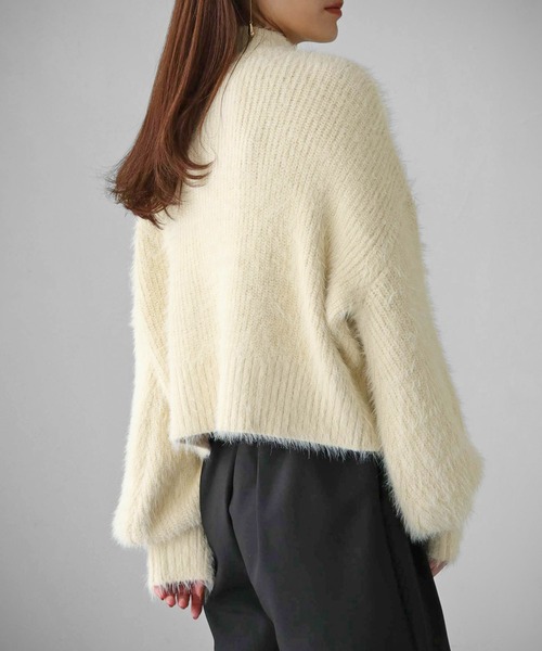 cheriella（シェリエラ）の「【cheriella】WEB限定フェザーニットプルオーバー（ニット/セーター・レディース・アイボリー/ブラック/レッド/グリーン・M）」の9枚目の写真