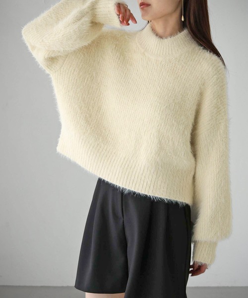 cheriella（シェリエラ）の「【cheriella】WEB限定フェザーニットプルオーバー（ニット/セーター・レディース・アイボリー/ブラック/レッド/グリーン・M）」の7枚目の写真