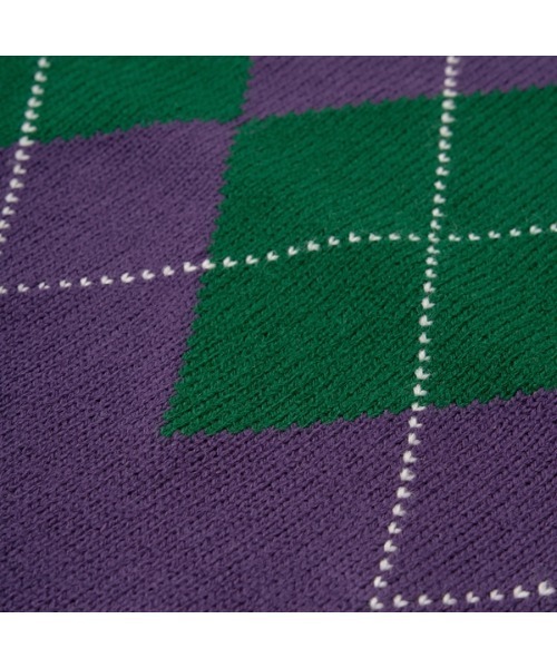 b・ROOM(ビールーム)の「【マシーンウォッシャブル対応】アーガイルセーター(ニット/セーター・キッズ・グレイッシュブルー/パープル/ベージュ・MEDIUM/LARGE)」の7枚目の写真