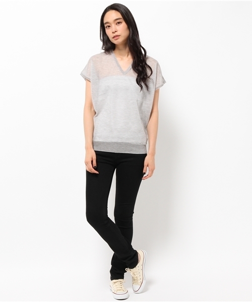 journal standard L'essage(ジャーナルスタンダードレサージュ)の「キルバーンVネックニットプルオーバー #(ニット/セーター・レディース・グレー/ブラック・FREE)」の9枚目の写真