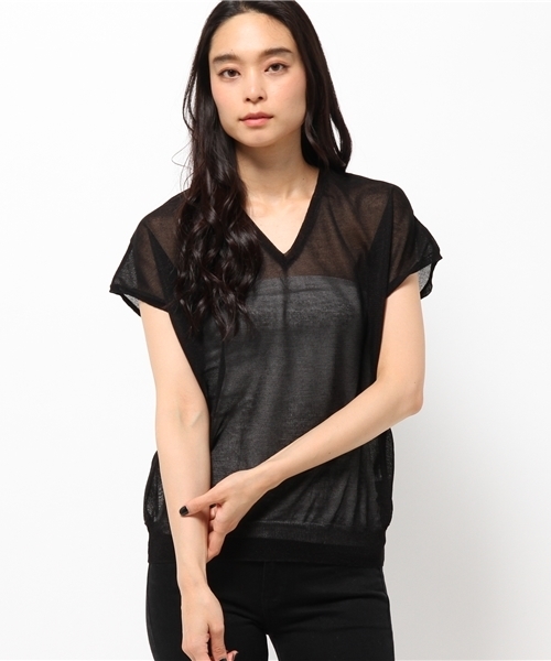 journal standard L'essage(ジャーナルスタンダードレサージュ)の「キルバーンVネックニットプルオーバー #(ニット/セーター・レディース・グレー/ブラック・FREE)」の11枚目の写真