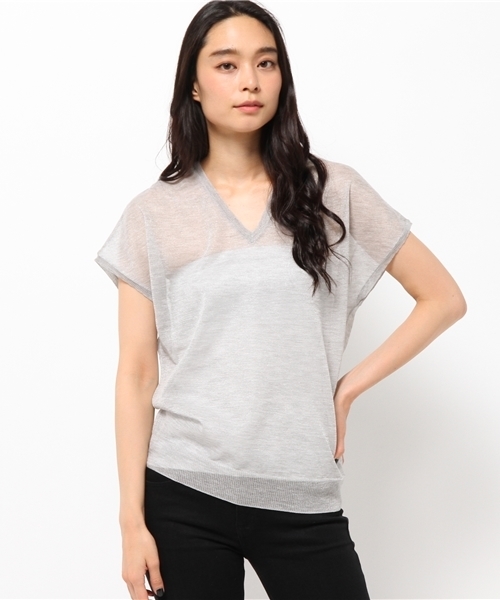journal standard L'essage(ジャーナルスタンダードレサージュ)の「キルバーンVネックニットプルオーバー #(ニット/セーター・レディース・グレー/ブラック・FREE)」の12枚目の写真