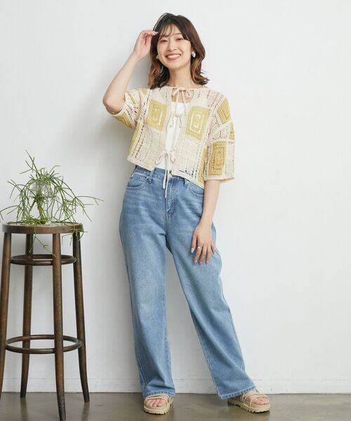 RETRO GIRL(レトロガール)の「2WAYクロシェカーデ(カーディガン/ボレロ・レディース・グリーン/ナチュラル/ブルー系その他/イエロー系その他・FREE)」の20枚目の写真