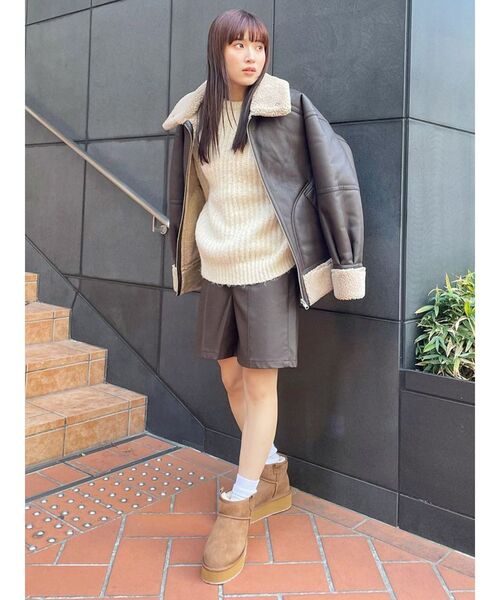 MURUA（ムルーア）の「モヘヤ混クルーネックニット（ニット/セーター