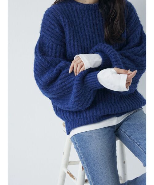 MURUA（ムルーア）の「モヘヤ混クルーネックニット（ニット/セーター