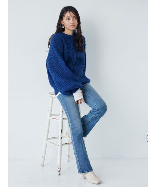 MURUA（ムルーア）の「モヘヤ混クルーネックニット（ニット/セーター